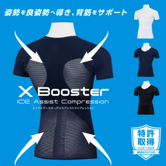 エックスブースター冷感半袖Vネック
